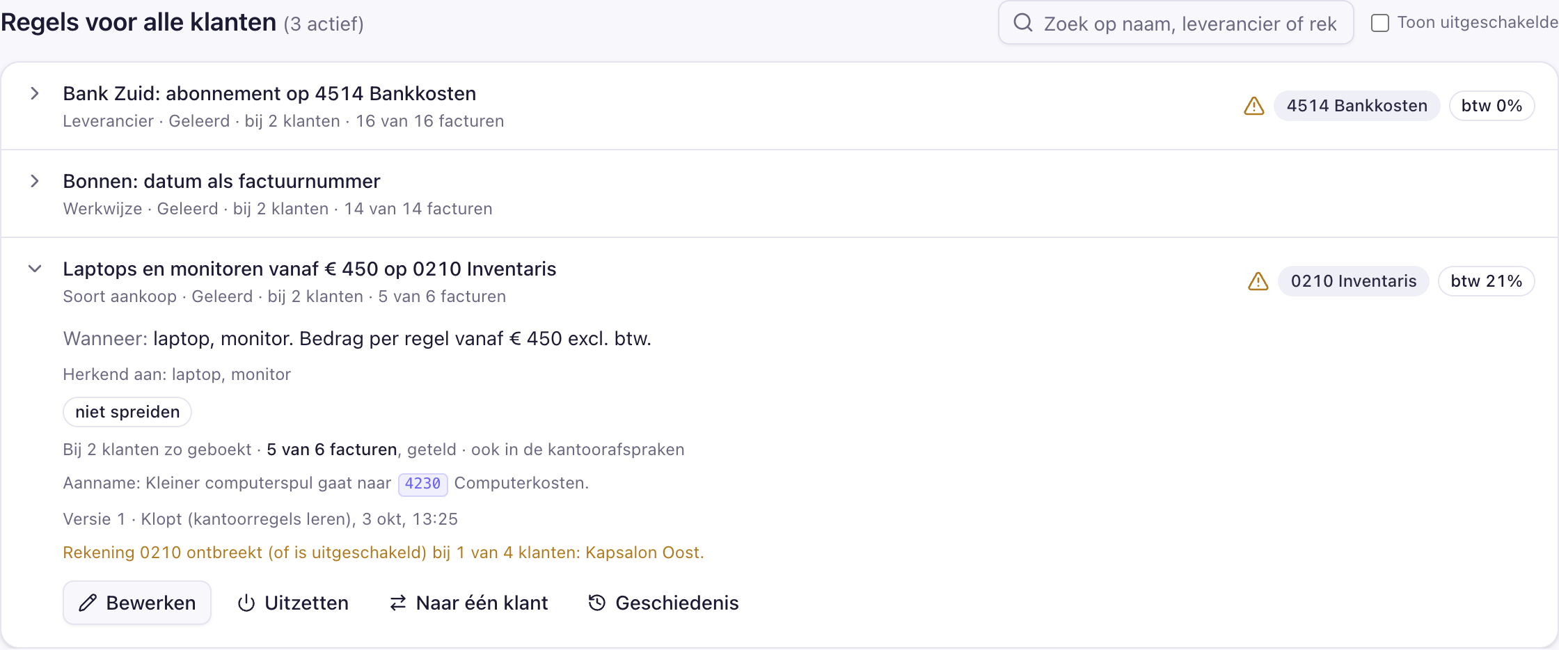 Kantoorregels van de drie soorten: leverancier, werkwijze en soort aankoop